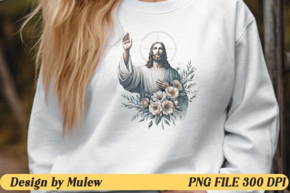 Christian Jesus Portrait Sublimation PNG for T-Shirt Designs & Brand Graphics