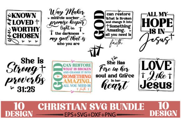 Christian SVG Bundle: Faith-Inspired Graphics for T-Shirt Designs & Marketing Visuals