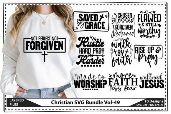 Christian SVG Bundle Vol-49: Graphics for Faith-Based T-Shirt Designs