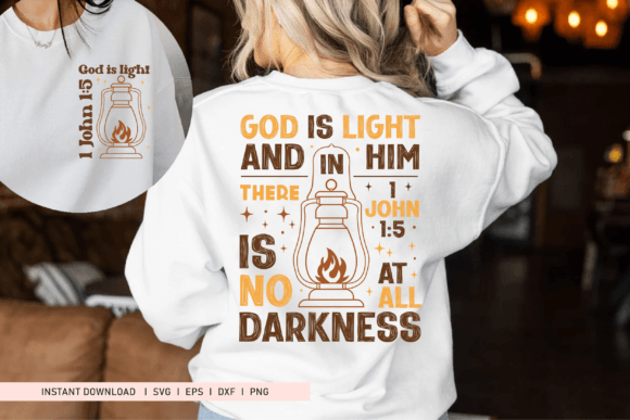 God is Light SVG: Retro Christian Graphics for T-Shirt Designs & Branding