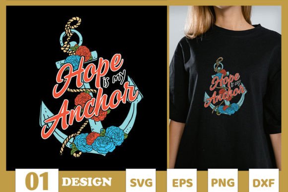 Hope is My Anchor Christian Floral SVG: A Fresh Design Asset for Blog Graphics and T-Shirt Designs