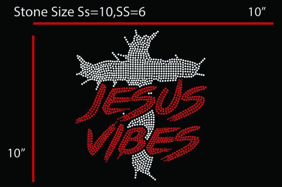 Jesus Vibes Rhinestone Design: T-Shirt Graphics with Spiritual Spark