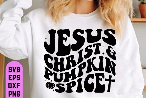 Pumpkin Spice Jesus Christ SVG PNG: Festive Graphics for T-Shirt Designs